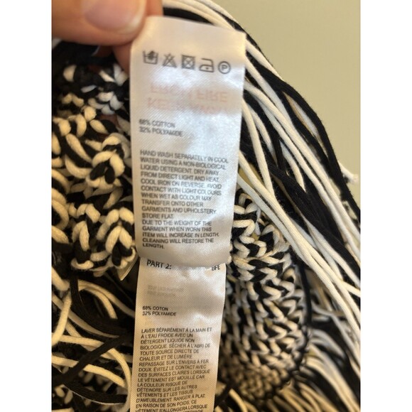 Whistles Crochet Sleeveless Top Sweater Small Boho Chunky Knit Fringe Modern - Picture 7 of 9